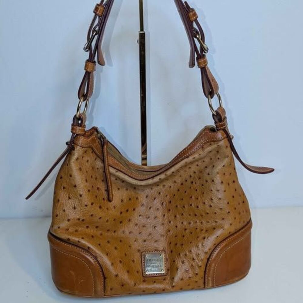 Dooney & Bourke Ostrich Embossed Leather Hobo Bag